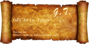 Gábris Tibor névjegykártya