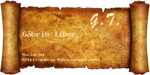 Gábris Tibor névjegykártya